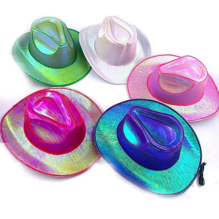 Light Up Cowboy Hat with LED Lights for Adults, Glowing LED Cowboy Hats with Lighted Brim – image 12