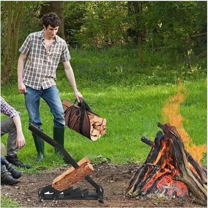 Wall Mounted Firewood Kindling Splitter, Manual Log Splitter with Adjustable 180 Degree Handle for Indoor and Outdoor Wood Splitting