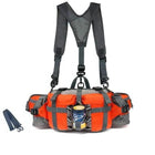 Outdoor Sports Waist Bag with 2 Bottle Holders, Hiking Waist Pack with Padded Back, Hip Pack and Fanny Pack for Cycling