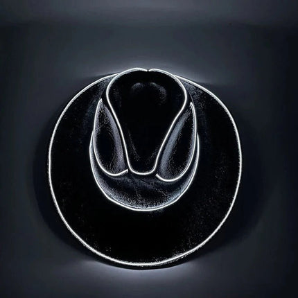 Light Up Cowboy Hat with LED Lights for Adults, Glowing LED Cowboy Hats with Lighted Brim