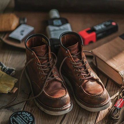 Waterproof Work Boots for Men, Moc Toe Boots