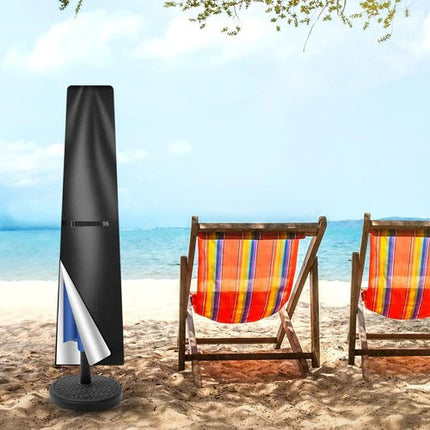 Patio Umbrella Cover with Telescopic Rod, Waterproof Outdoor Umbrella Cover with Zipper for Cantilever Parasols – image 5