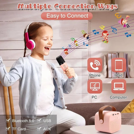 Karaoke Machine for Kids, Portable Karaoke Machine with 2 Microphones and LED Lights – image 14