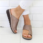 Comfort Sandals with Arch Support, Low Heel Slip On Sandals, Cushioned Walking Sandals for Foot Alignment