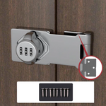 Tuzwa Combination Cam Lock – 3-Digit Resettable Cabinet Lock, 1,000 Codes, Zinc Alloy, Chrome Dials, 2/3-Hole Baseplate, Silver/Black