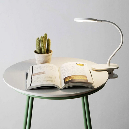 Rechargeable clip on LED desk lamp, wireless dimmable reading light for bed, study and camping, 25 hours