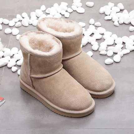 Snow Boots for Women, Ankle Boots for Winter, Comfortable Artificial Wool Winter Shoes for Women