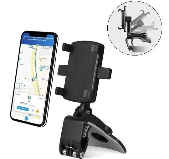 Tuzwa Car Phone Holder Mount – 360° Rotating Phone Mount with 180° Angle Adjustment for Dashboard, Rearview Mirror & Sun Visor