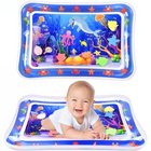 Tummy Time Mat for Babies, Inflatable Baby Water Play Mat with Floating Shapes