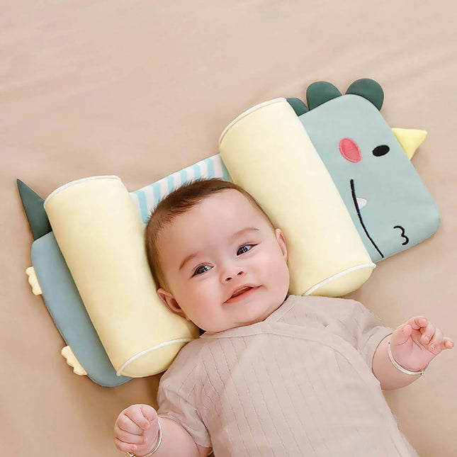Baby Pillow for Newborn, Adjustable Newborn Head Pillow, Infant Head Pillow with Breathable Mesh and Cotton Cover