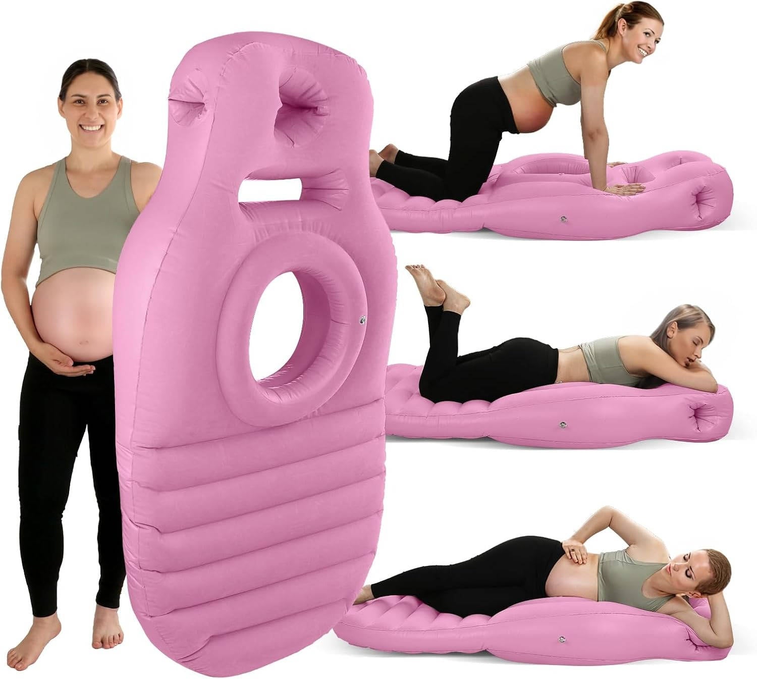 Tuzwa Inflatable Pregnancy Pillow – 65" Maternity Support Pillow with Dual Air Chambers, Adjustable Firmness & Compact Deflatable Design