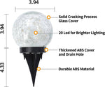 Tuzwa Solar Garden Lights – Cracked Glass Globe Pathway Lights with 20 LEDs, 600mAh Battery, Dusk-to-Dawn Sensor & IP65 Protection