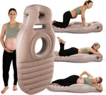 Tuzwa Inflatable Pregnancy Pillow – 65" Maternity Support Pillow with Dual Air Chambers, Adjustable Firmness & Compact Deflatable Design