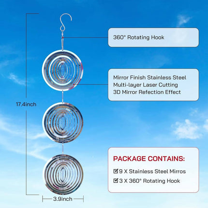 Bird Deterrents Outdoor, Reflective Wind Spinner – image 5