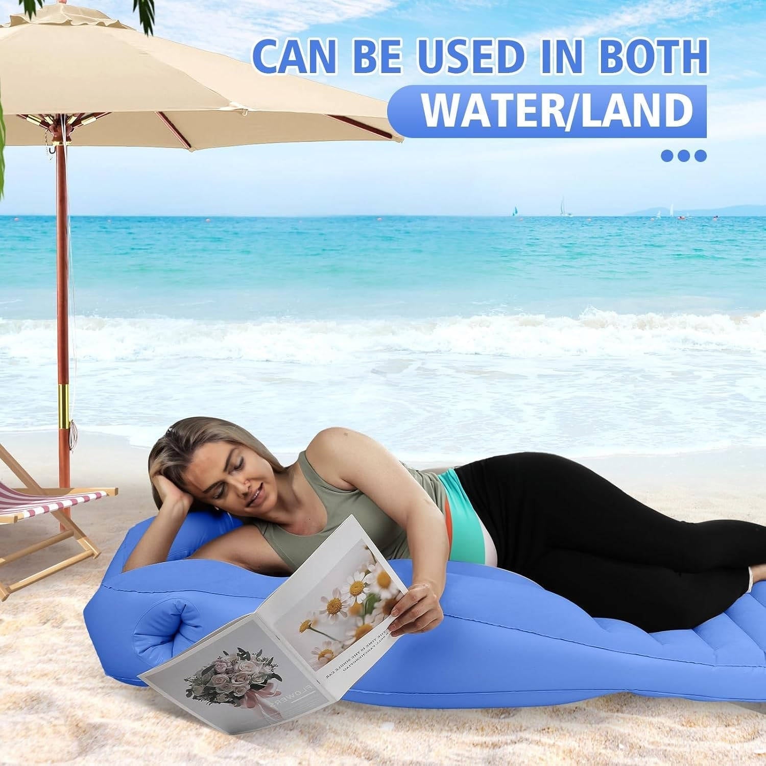 Tuzwa Inflatable Pregnancy Pillow – 65" Maternity Support Pillow with Dual Air Chambers, Adjustable Firmness & Compact Deflatable Design