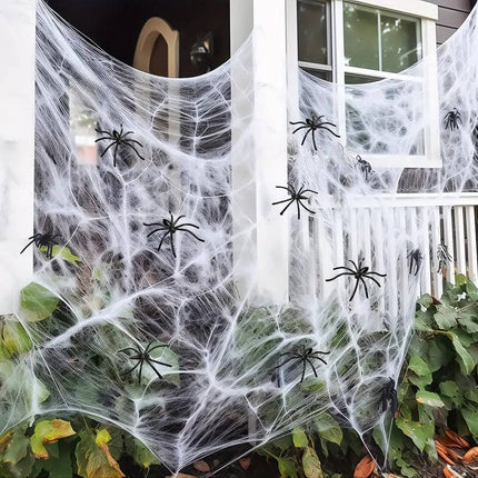 Spider Webs Halloween Decorations with Spiders, Halloween Outdoor Decorations – image 6