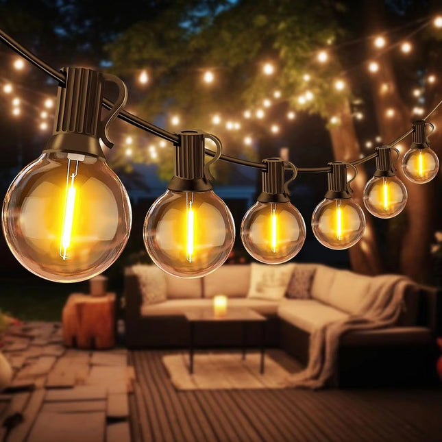 Outdoor String Lights, LED Patio String Lights with Shatterproof Bulbs, Backyard String Lights for Pergola and Party