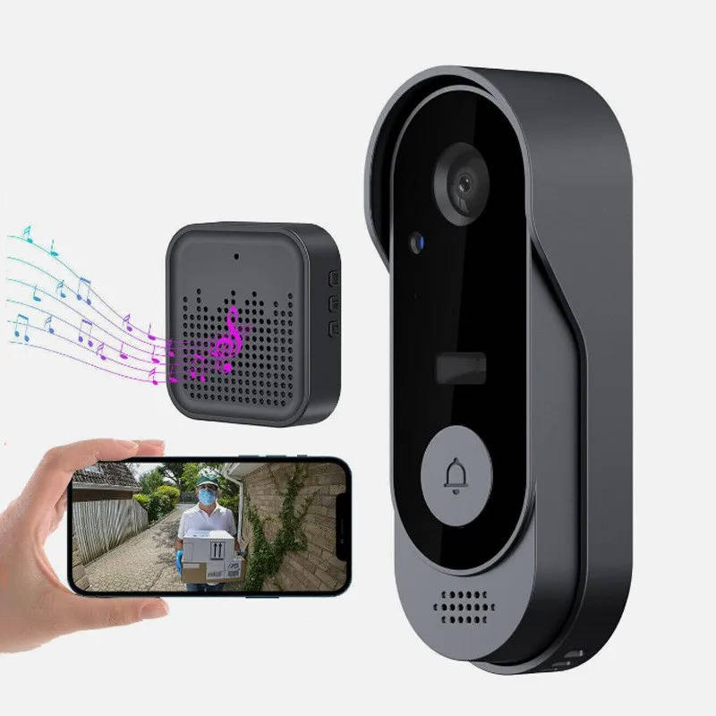 Tuzwa Wireless Video Doorbell Camera – 2.4GHz WiFi Smart Doorbell with PIR Motion Detection, HD Wide-Angle Video, Night Vision & Two-Way Audio