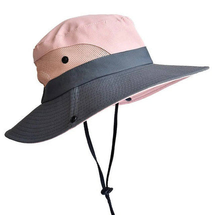 UV Protection Foldable Sun Hat for Women and Men, Packable Fisherman Bucket Hat with Ponytail Hole and Adjustable Chin Strap for Beach and Hiking