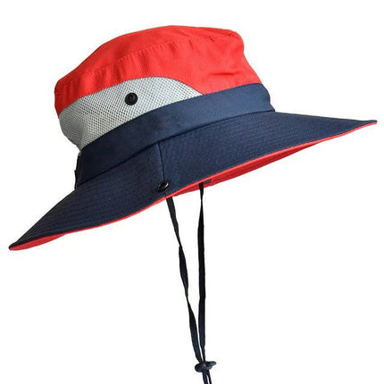 UV Protection Foldable Sun Hat for Women and Men, Packable Fisherman Bucket Hat with Ponytail Hole and Adjustable Chin Strap for Beach and Hiking