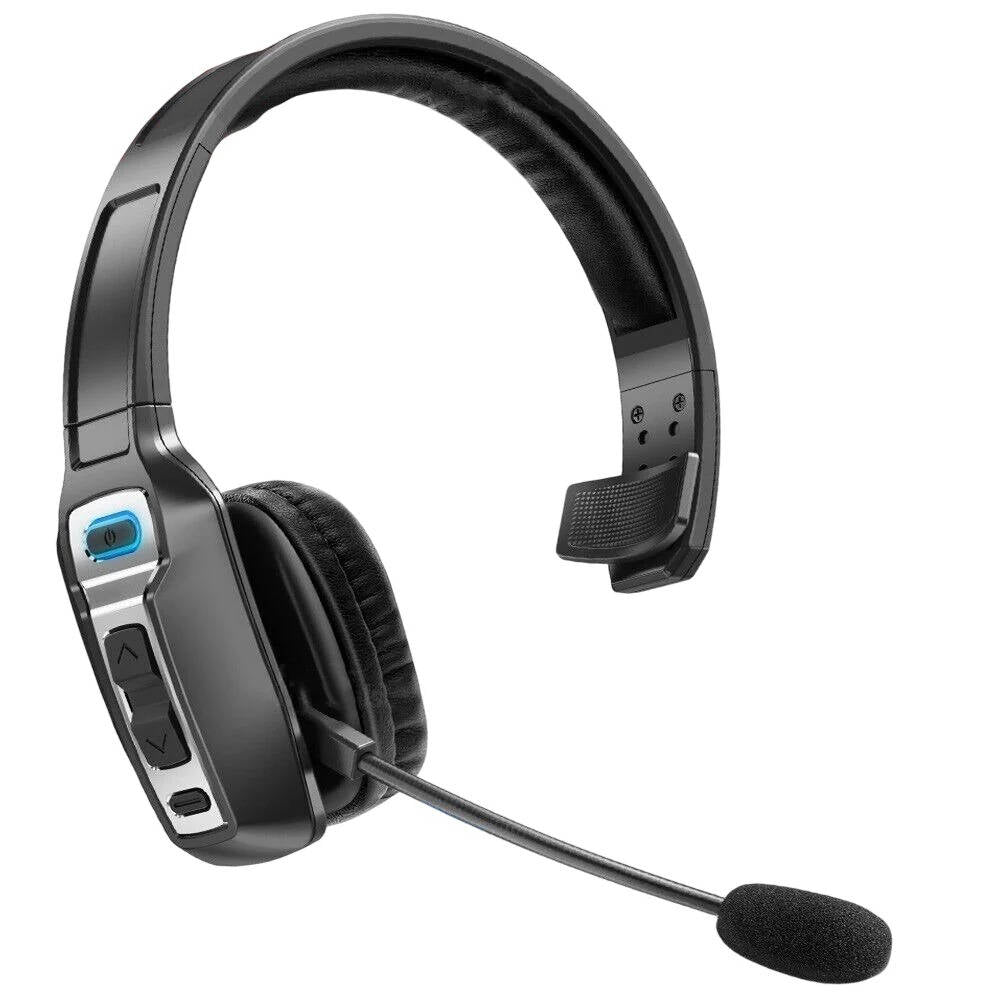 TUZWA Bluetooth Trucker Headset with Noise Cancelling Mic, Wireless Headset for Truck Drivers, 35H Talk Time, USB-C, 270° Mic