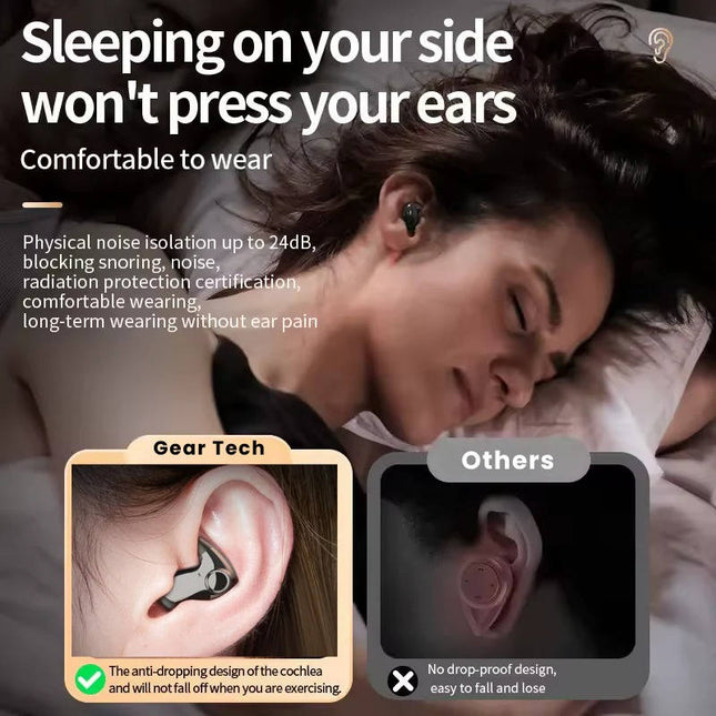 Sleep Earbuds for Side Sleepers, True Wireless Earbuds with Charging Case