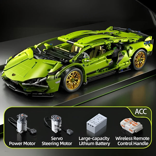 Toy Building Blocks Set for Adults and Kids, Racing Supercar Model Car Kit