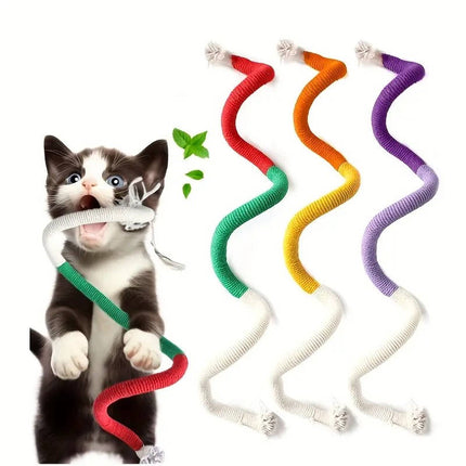 Cat Toys, Cat Chew Toy with Silvervine Balls, Cotton Rope Cat Bite Toy for Teeth Cleaning