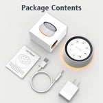 Tuzwa White Noise Machine – 30-Sound Sleep Sound Machine with 12-Color Night Light, 10 Brightness Levels, Memory & 1–4 Hour Timer