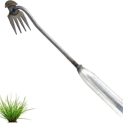 Weed Tool Remover with 4 Manganese Steel Teeth, Crescent Head Hand Weeder for Gardens, Planters and Patios, 11.5 or 19.5 Inch