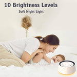 Tuzwa White Noise Machine – 30-Sound Sleep Sound Machine with 12-Color Night Light, 10 Brightness Levels, Memory & 1–4 Hour Timer