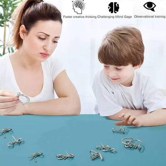 Brain Teaser Puzzles, Metal Puzzles Set of 8 for Kids and Adults