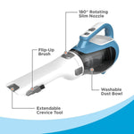 Tuzwa Cordless Handheld Vacuum – 16V Lithium-Ion Car Vacuum with 180° Rotating Nozzle, Crevice Tool, Brush & Washable Dust Bowl