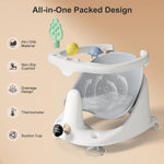 Tuzwa Baby Bath Seat – 6+ Month Infant Bath Support with 4 Suction Cups, Temperature Display, Soft Cushion, Ergonomic Backrest & Rinse Cup