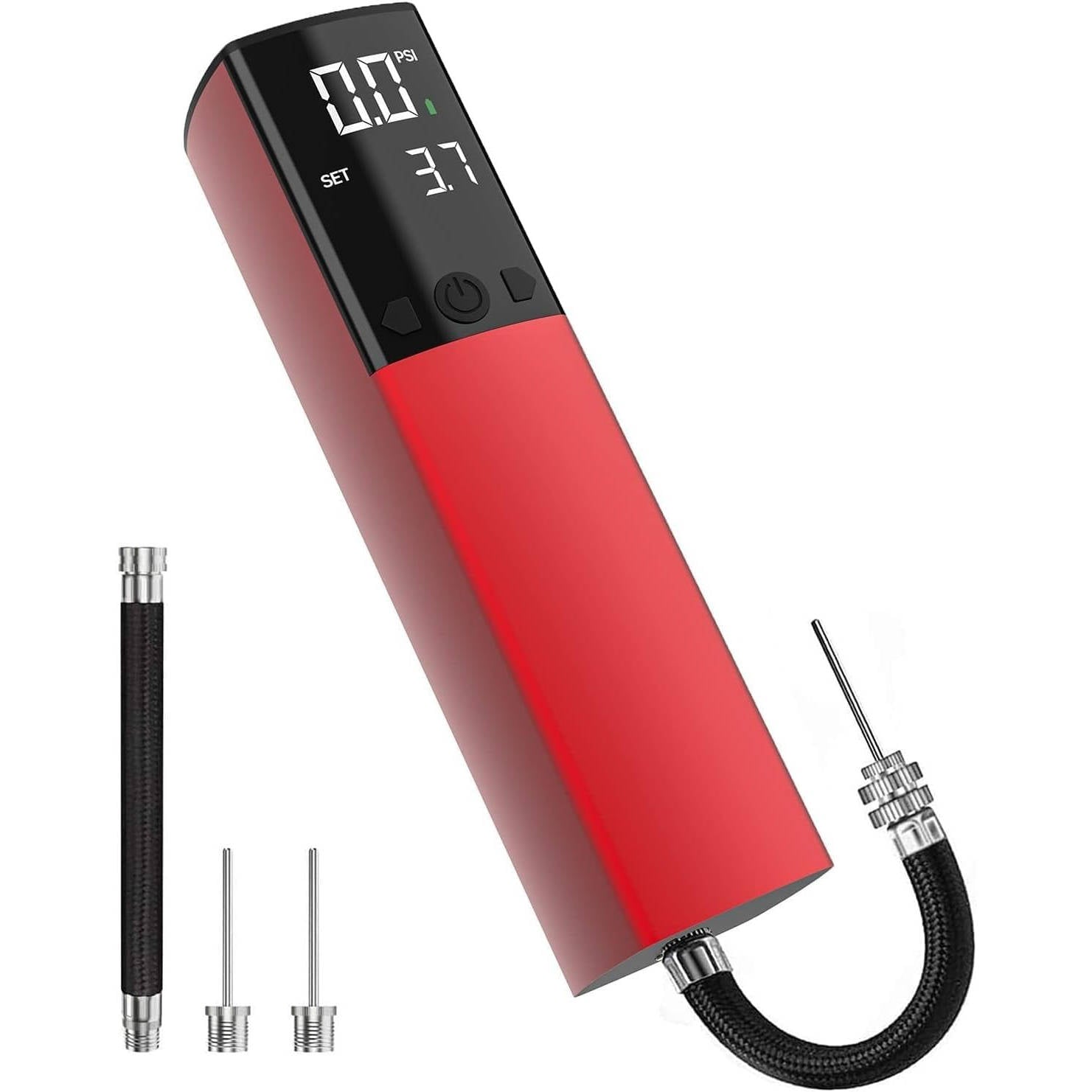 Tuzwa Electric Ball Pump – 15 PSI Rechargeable Sports Ball Inflator with Digital LCD Gauge, Auto Stop, 4 L/min Airflow & USB-C Charging