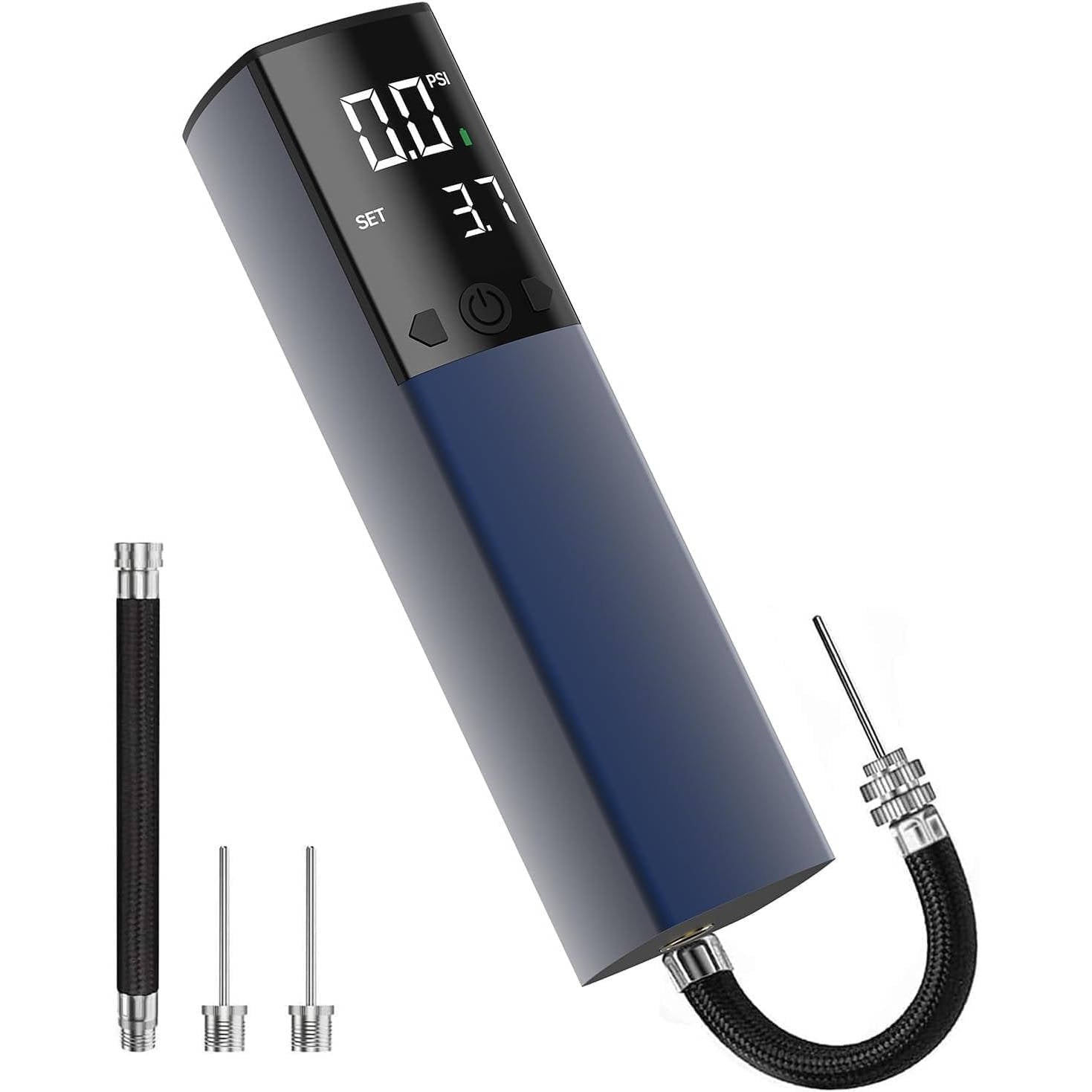 Tuzwa Electric Ball Pump – 15 PSI Rechargeable Sports Ball Inflator with Digital LCD Gauge, Auto Stop, 4 L/min Airflow & USB-C Charging
