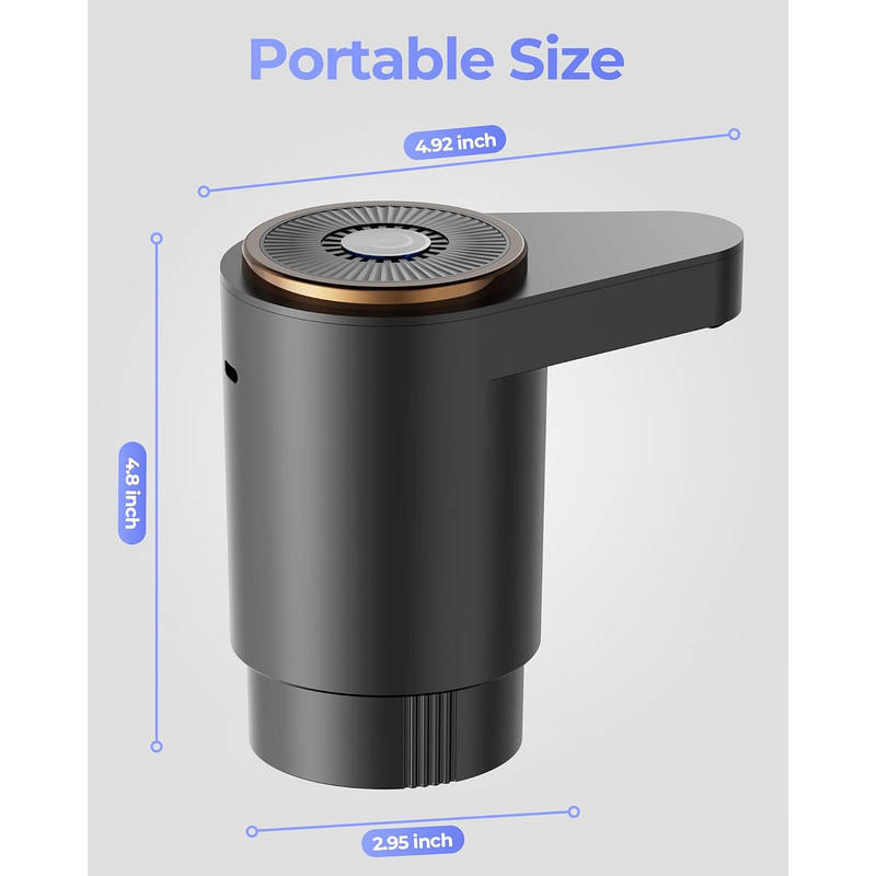 Tuzwa Electric Water Dispenser Pump – USB-C Rechargeable Dual-Motor Water Jug Pump with Dual Outlets for 2–5 Gallon Bottles