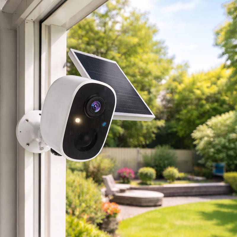 Tuzwa 2K Solar Security Camera – Wireless Outdoor WiFi Camera with 5200mAh Battery, PIR Motion Detection, Color Night Vision & IP65 Rating