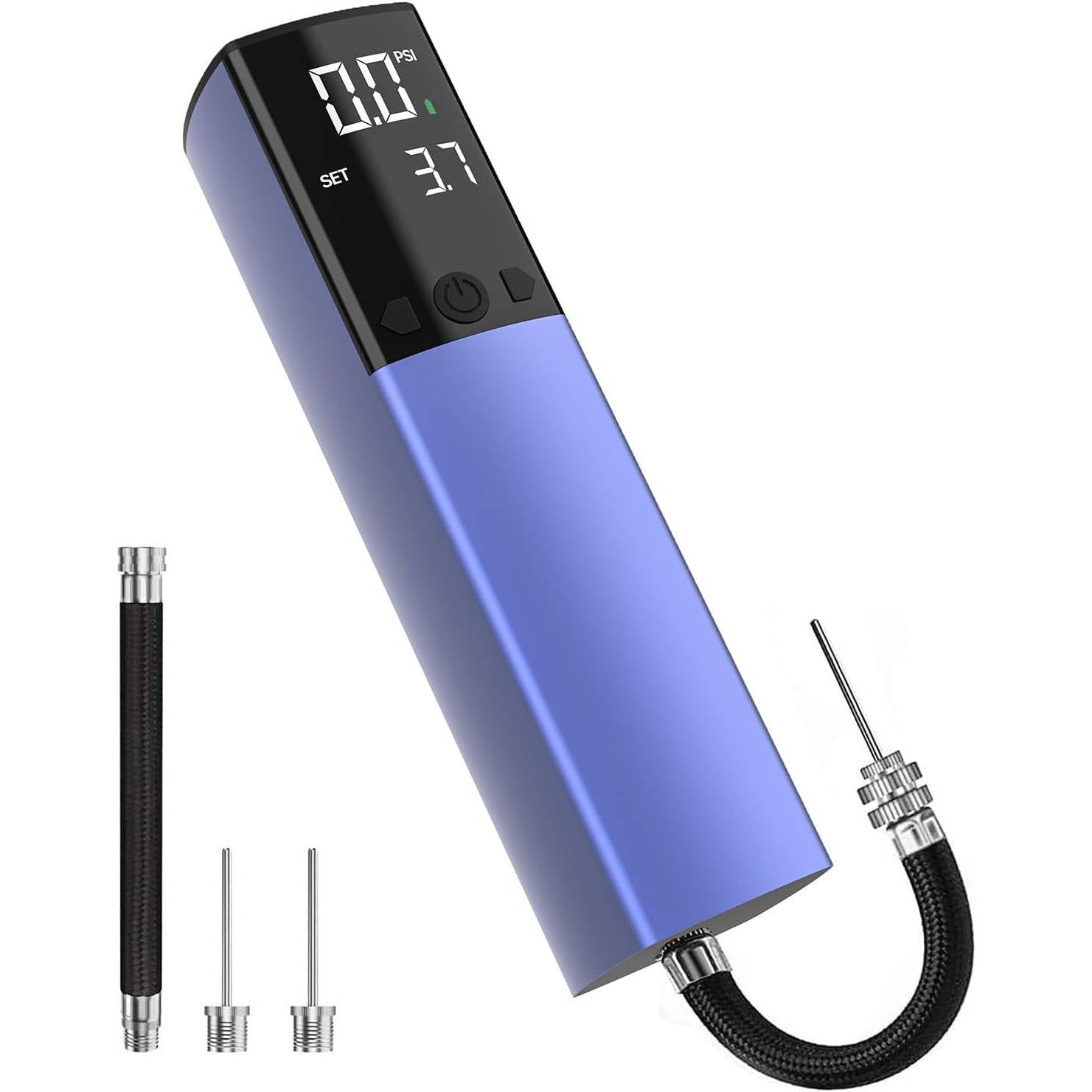 Tuzwa Electric Ball Pump – 15 PSI Rechargeable Sports Ball Inflator with Digital LCD Gauge, Auto Stop, 4 L/min Airflow & USB-C Charging