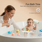 Tuzwa Baby Bath Seat – 6+ Month Infant Bath Support with 4 Suction Cups, Temperature Display, Soft Cushion, Ergonomic Backrest & Rinse Cup