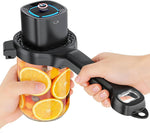 Tuzwa Automatic Jar Opener – Rechargeable 1–3.5" Adjustable Jar & Bottle Lid Opener with 3-Point Steel Grip, Long Handle & 800mAh Battery
