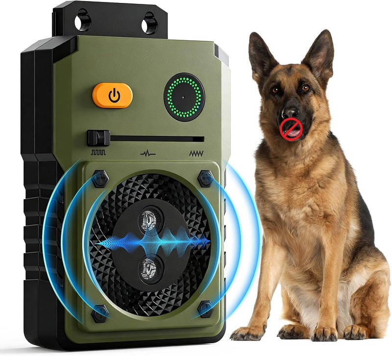 Tuzwa Ultrasonic Dog Bark Deterrent – 50FT Range, 3 Adjustable Modes, 15–30kHz Frequency, Auto Bark Detection, USB-C Rechargeable & IP65 Rated