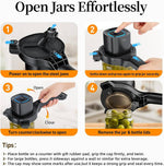 Tuzwa Automatic Jar Opener – Rechargeable 1–3.5" Adjustable Jar & Bottle Lid Opener with 3-Point Steel Grip, Long Handle & 800mAh Battery