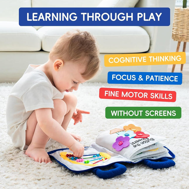 Baby Book, Montessori Book with Crinkle Tabs