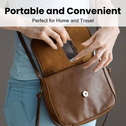 Portable Pill Cutter with Stainless Steel Blade, Adjustable Centering Slot and Built In Storage, Compact Tablet Splitter for Travel