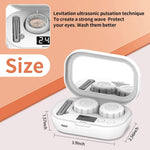 Tuzwa Ultrasonic Contact Lens Cleaner – 47,000Hz Rechargeable Lens Cleaning Device with 2–5 Min Timers, Dual Chambers, LED Display & USB Charging
