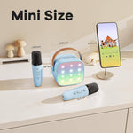 Tuzwa Portable Karaoke Machine with 2 Wireless Microphones – Bluetooth Mini Speaker, LED Lights, Voice Effects & Vocal Remover