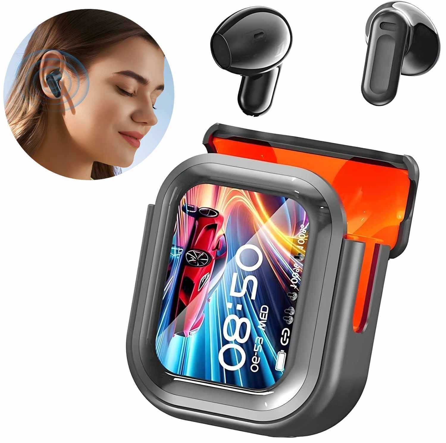 Tuzwa AI Translation Earbuds – Real-Time App Translator, Bluetooth 6.0, HD Display, Noise Reduction & 4-Hour Playtime