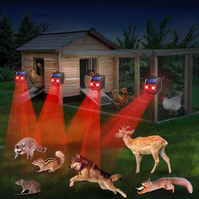 Solar Ultrasonic Animal Repellent 2 Pack, Solar Powered Animal Repeller