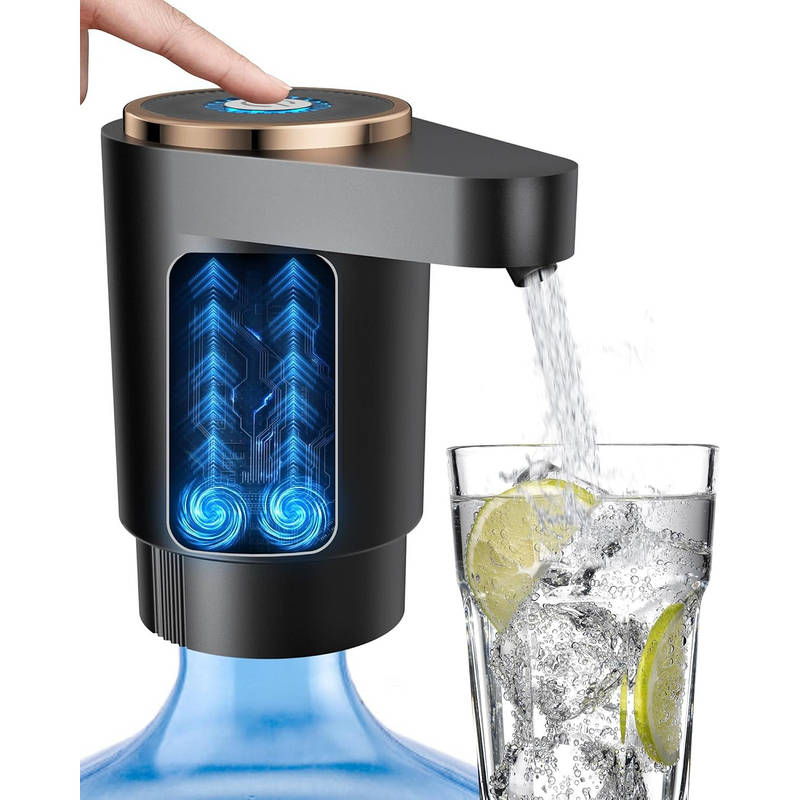 Tuzwa Electric Water Dispenser Pump – USB-C Rechargeable Dual-Motor Water Jug Pump with Dual Outlets for 2–5 Gallon Bottles